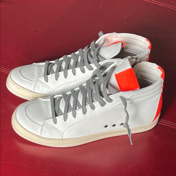 P448 Skate Recycled White Orange High Women's Size 39 or 8.5 - Picture 3 of 9